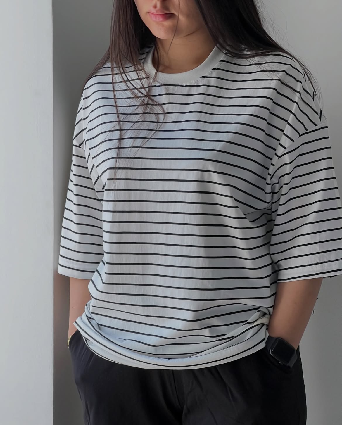 CH - 6093- Essential Striped Oversized Tee