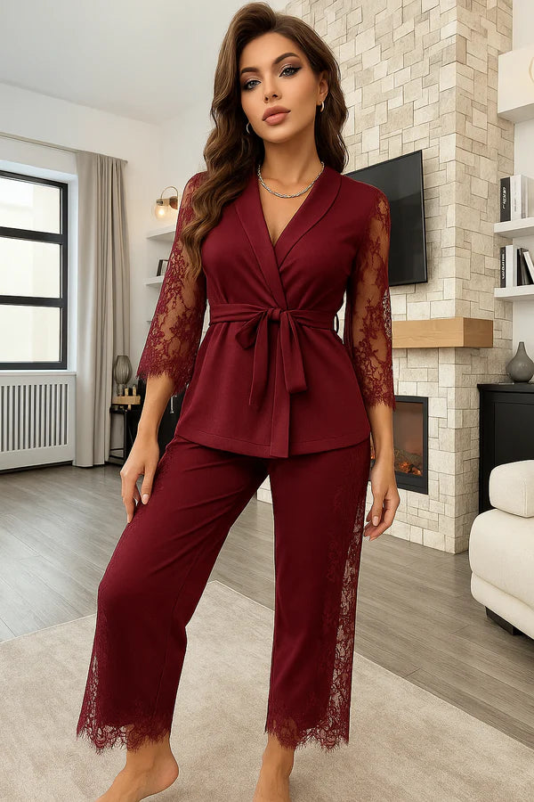P-74 | Lace Whisper 2-Piece Elegance Set - SAIMWEAR