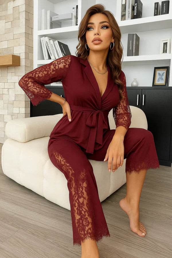 P-74 | Lace Whisper 2-Piece Elegance Set - SAIMWEAR