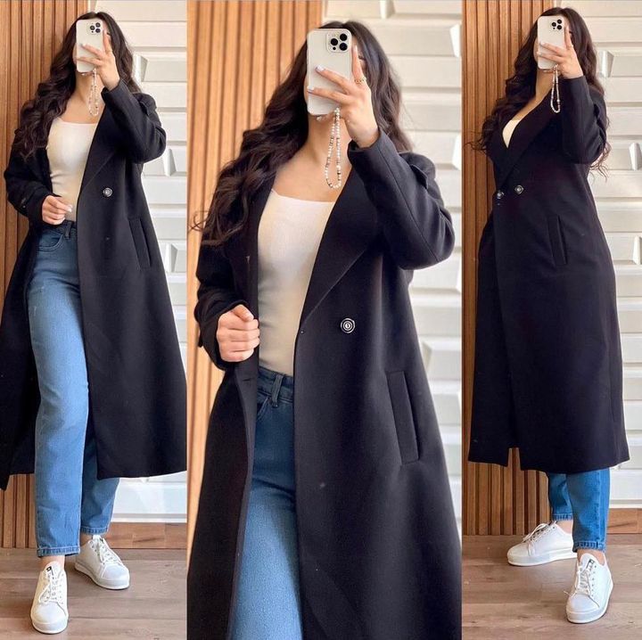 Saimwear Long Fleece Trench Coat For Women's LY 0023