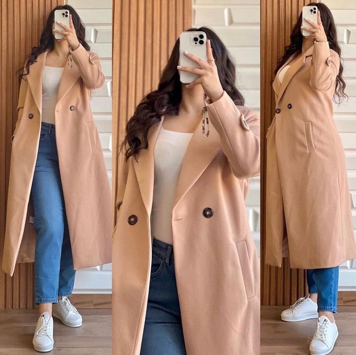 Saimwear Long Fleece Trench Coat For Women's LY 0023