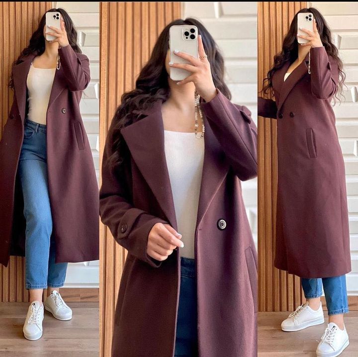 Saimwear Long Fleece Trench Coat For Women's LY 0023