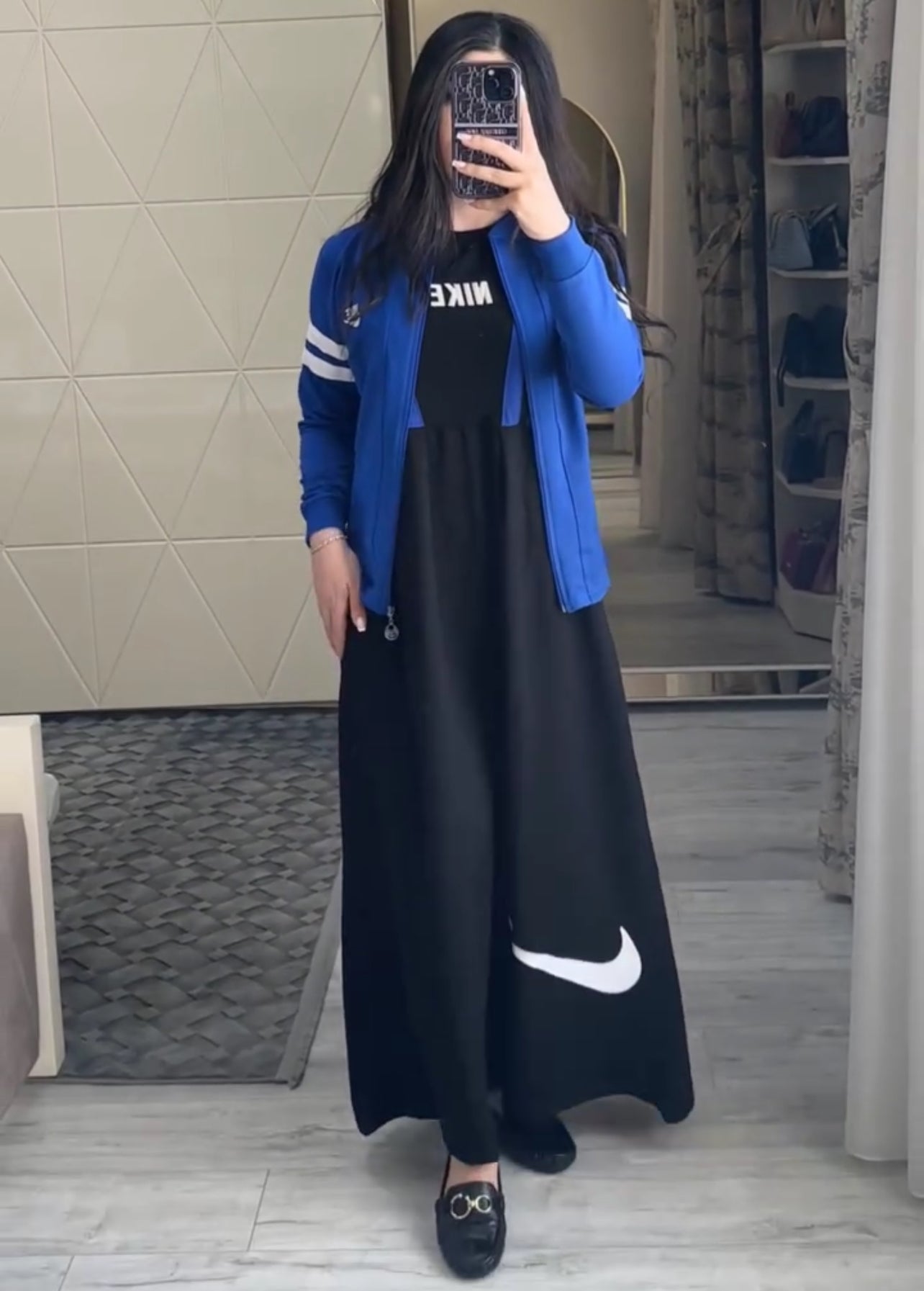 CH 492 Saimwear 2 Pcs Casual Outfit Upper With Long Inner Gown