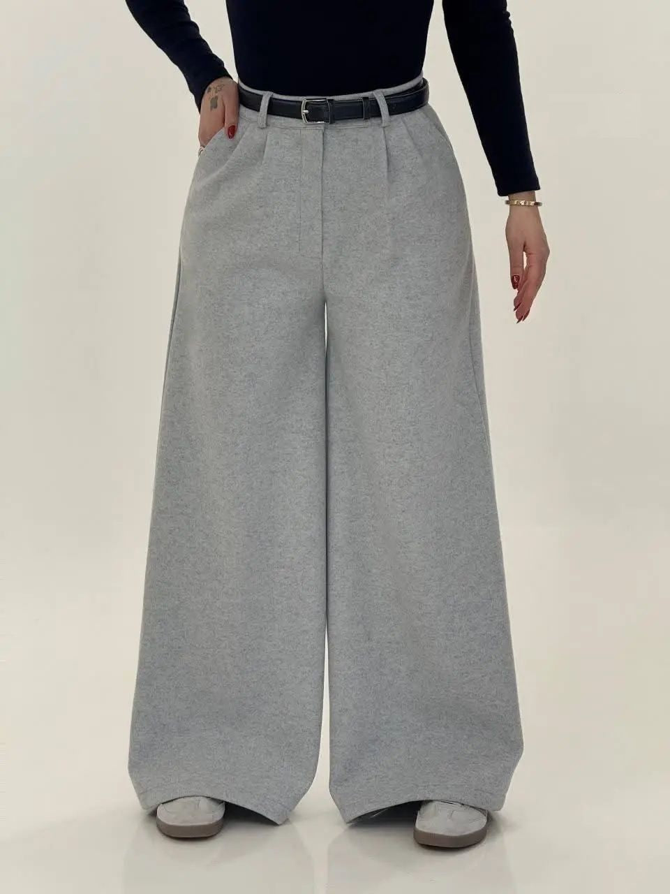 CH 595- Fleece Wide-Leg Pants - Saimwear
