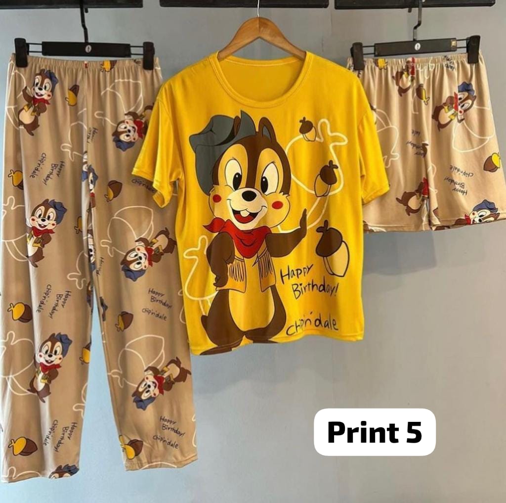 3 Pcs Funky Night Wear Set CH 364