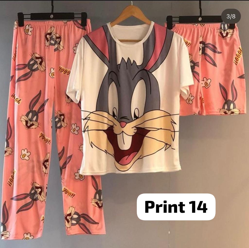 3 Pcs Funky Night Wear Set CH 364