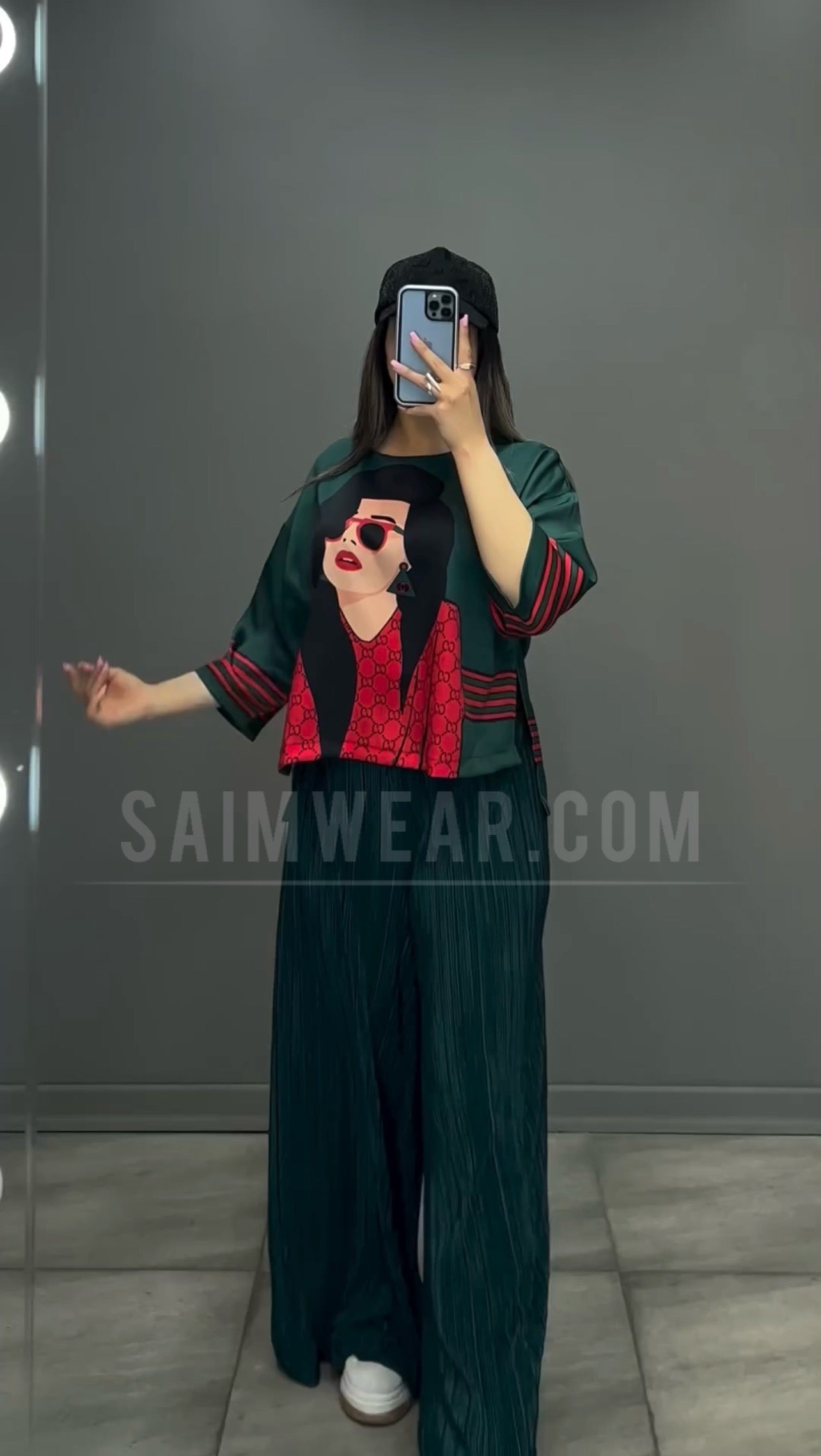 CH 455 Saimwear luxury 2 Pcs Silk Printed Co ord Set