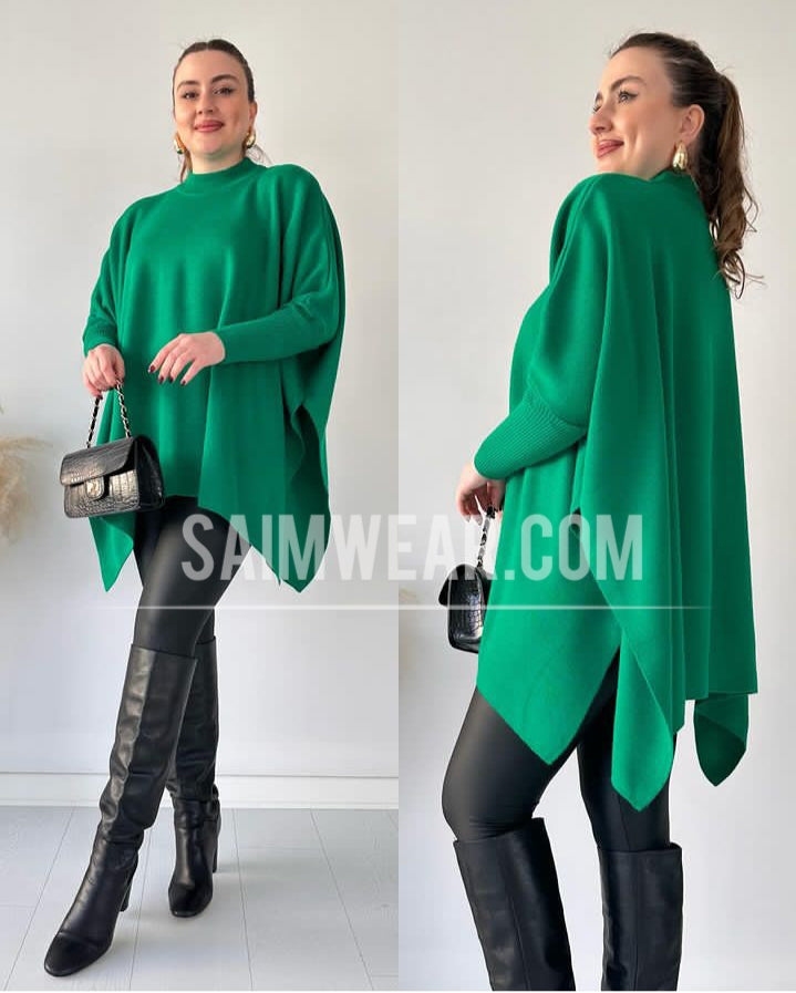 Saimwear Batwing Style Fleece Shawl Poncho CH-395