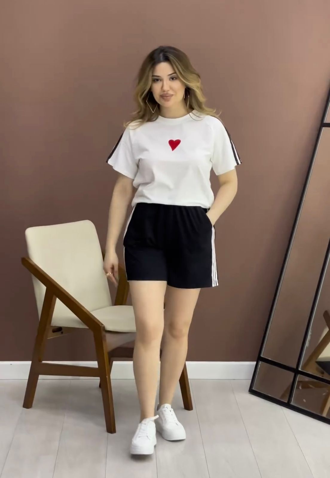 Saimwear Stripes Short & T-Shirt Lounge Set CH 432