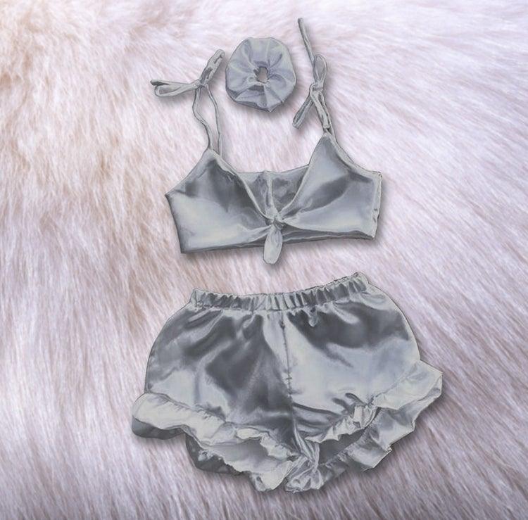 3 in 1 satin silk sleepwear set chk # p38 - saimwear