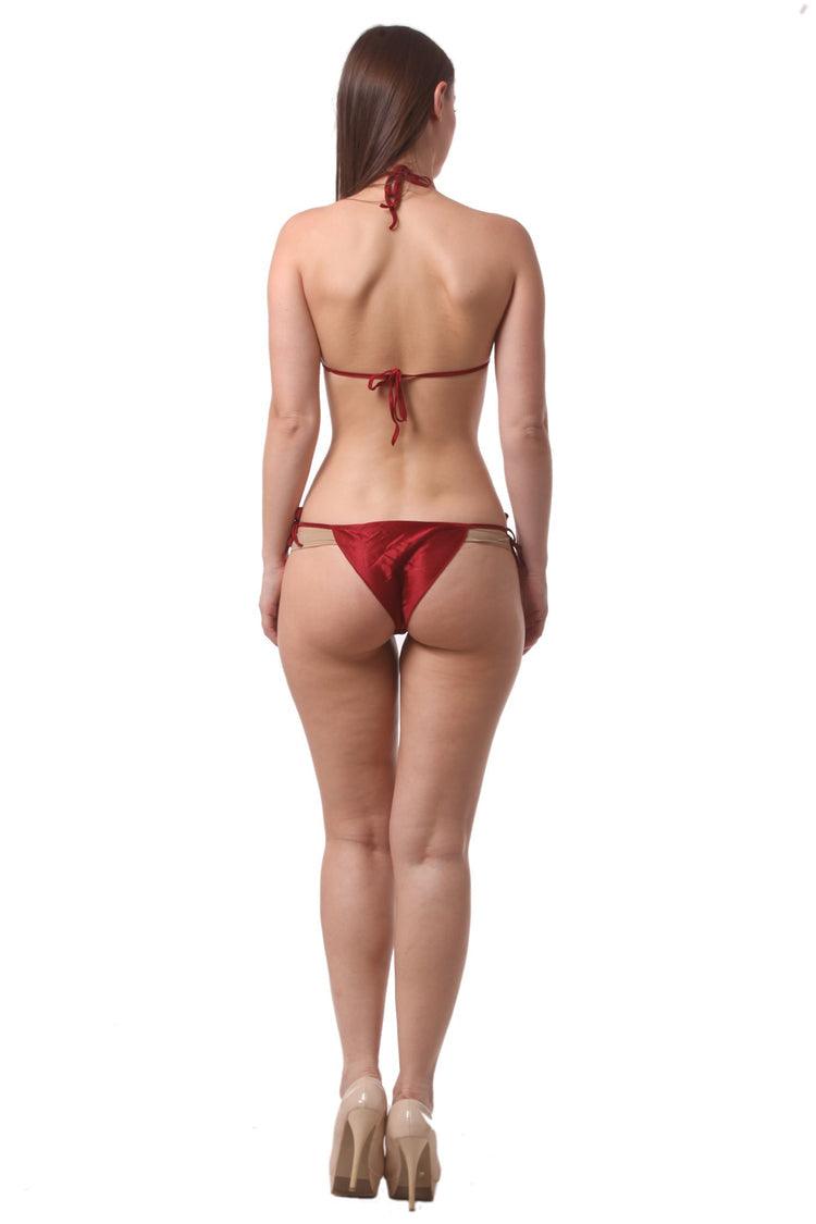 Silk Bikini Set Beach Wear Lingerie P#41 - saimwear