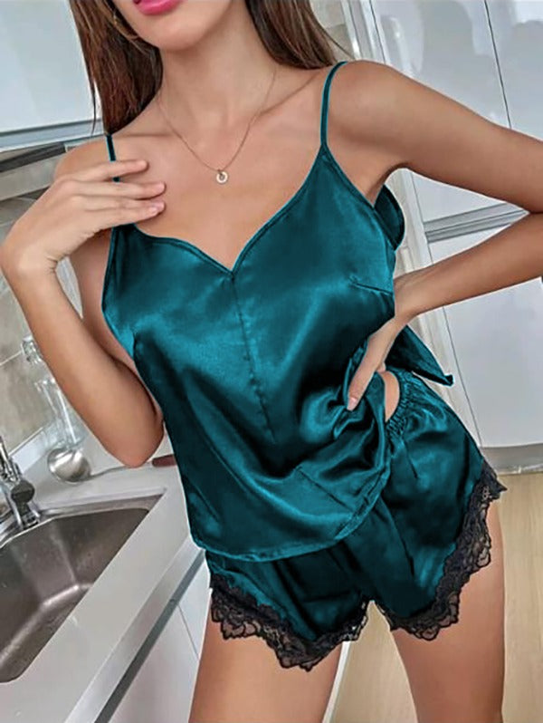 BACKLESS SILK CAMI TOP & SHORTS P 43 - saimwear