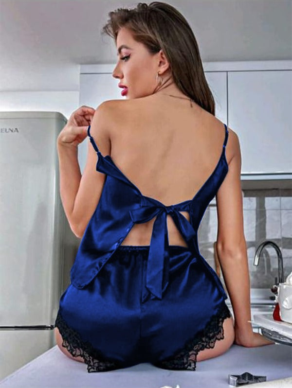 BACKLESS SILK CAMI TOP & SHORTS P 43 - saimwear