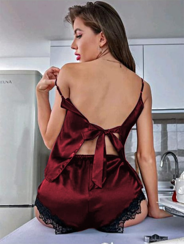 BACKLESS SILK CAMI TOP & SHORTS P 43 - saimwear