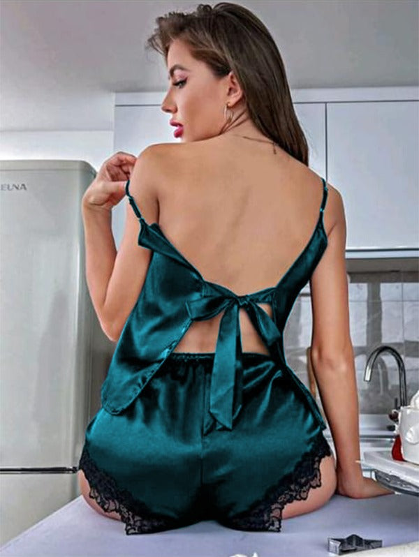 BACKLESS SILK CAMI TOP & SHORTS P 43 - saimwear