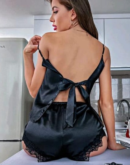 BACKLESS SILK CAMI TOP & SHORTS P 43 - saimwear