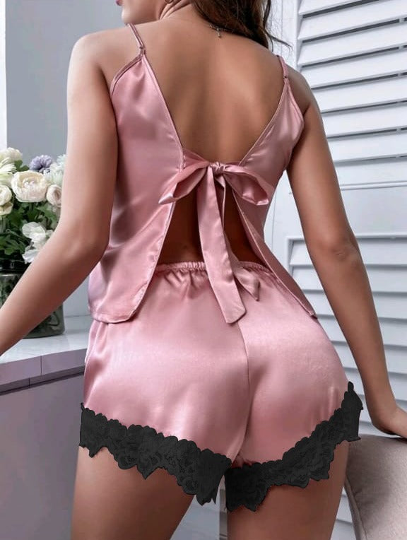 BACKLESS SILK CAMI TOP & SHORTS P 43 - saimwear