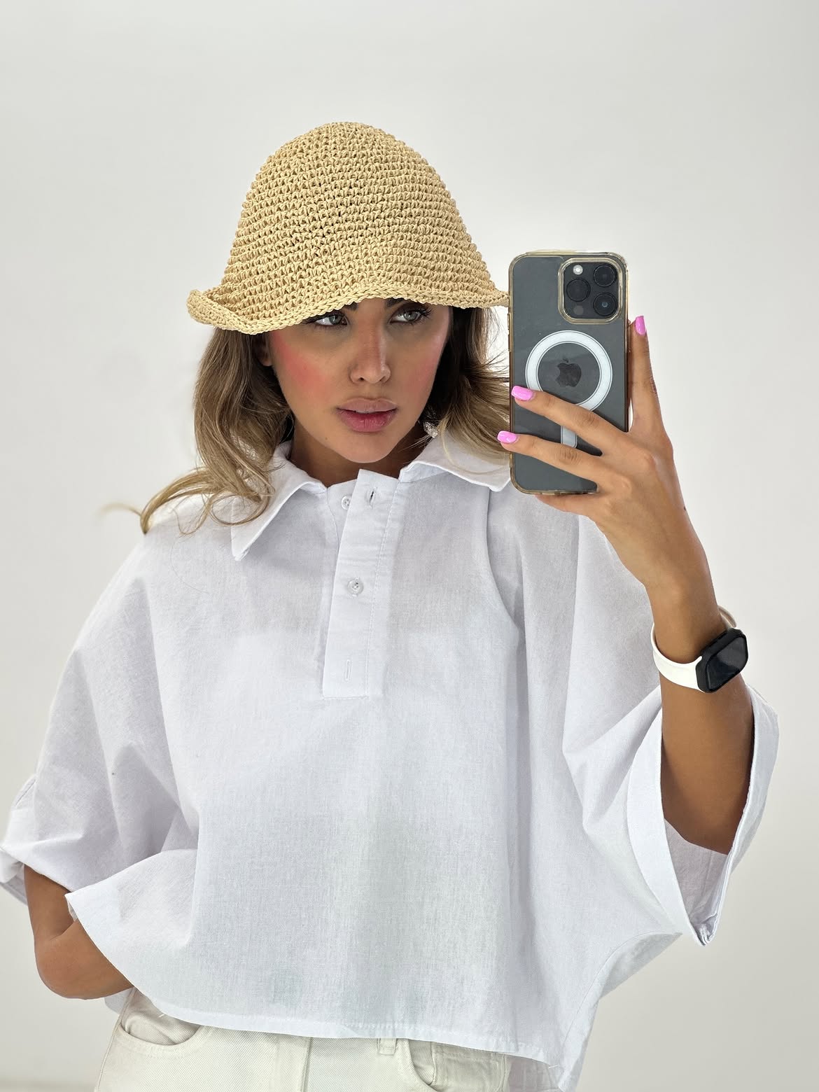 CH - 6090- Relaxed Fit Collar Top | Saimwear