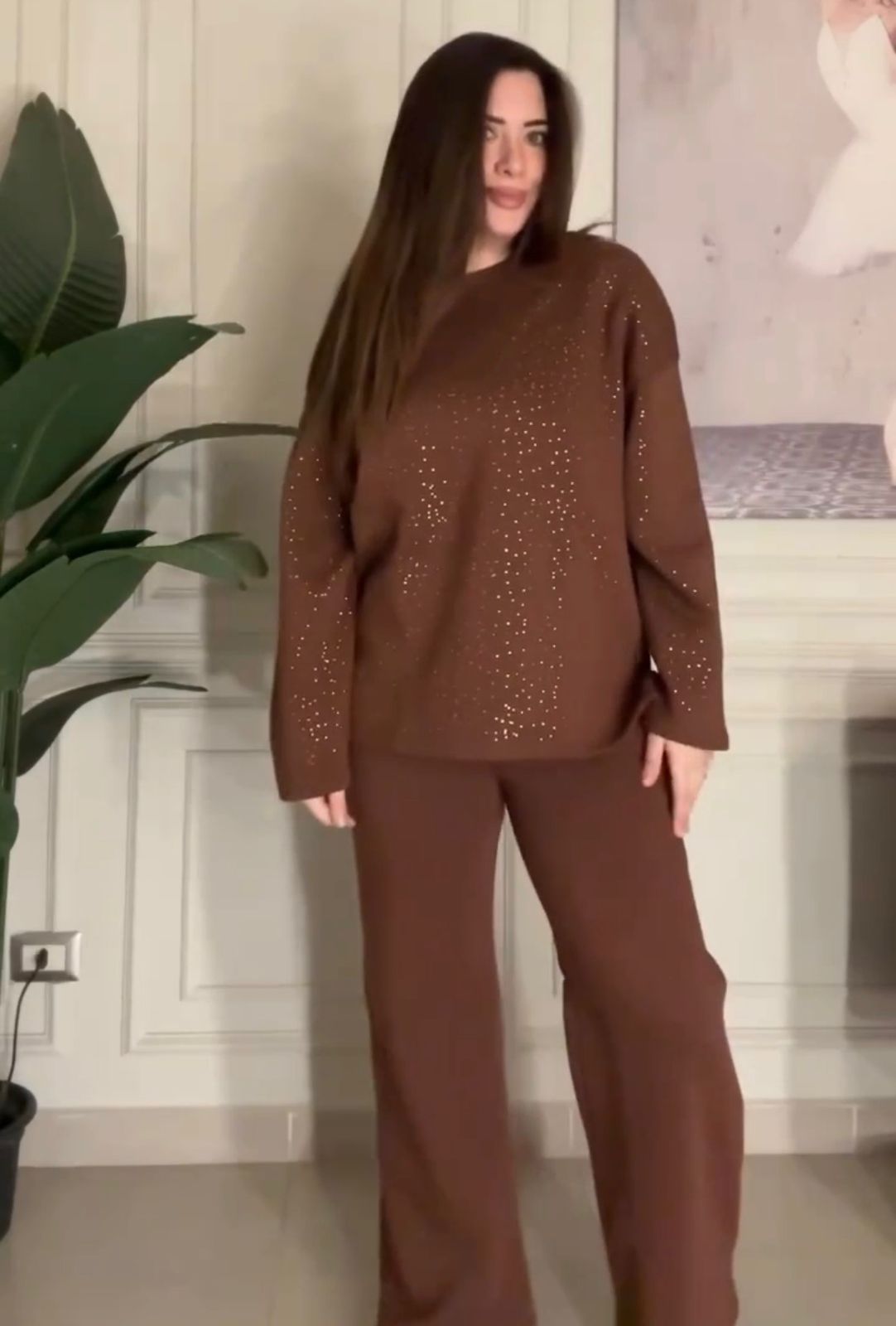 CH 600 - Sparkle Two-Piece Winter Co ord Set - Saimwear