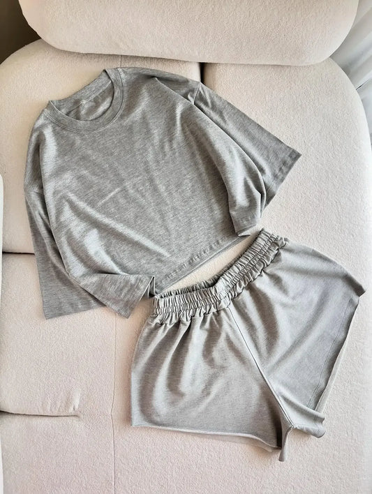 CH - 6094 - Chill Crop & Shorts Co-Ord | Saimwear