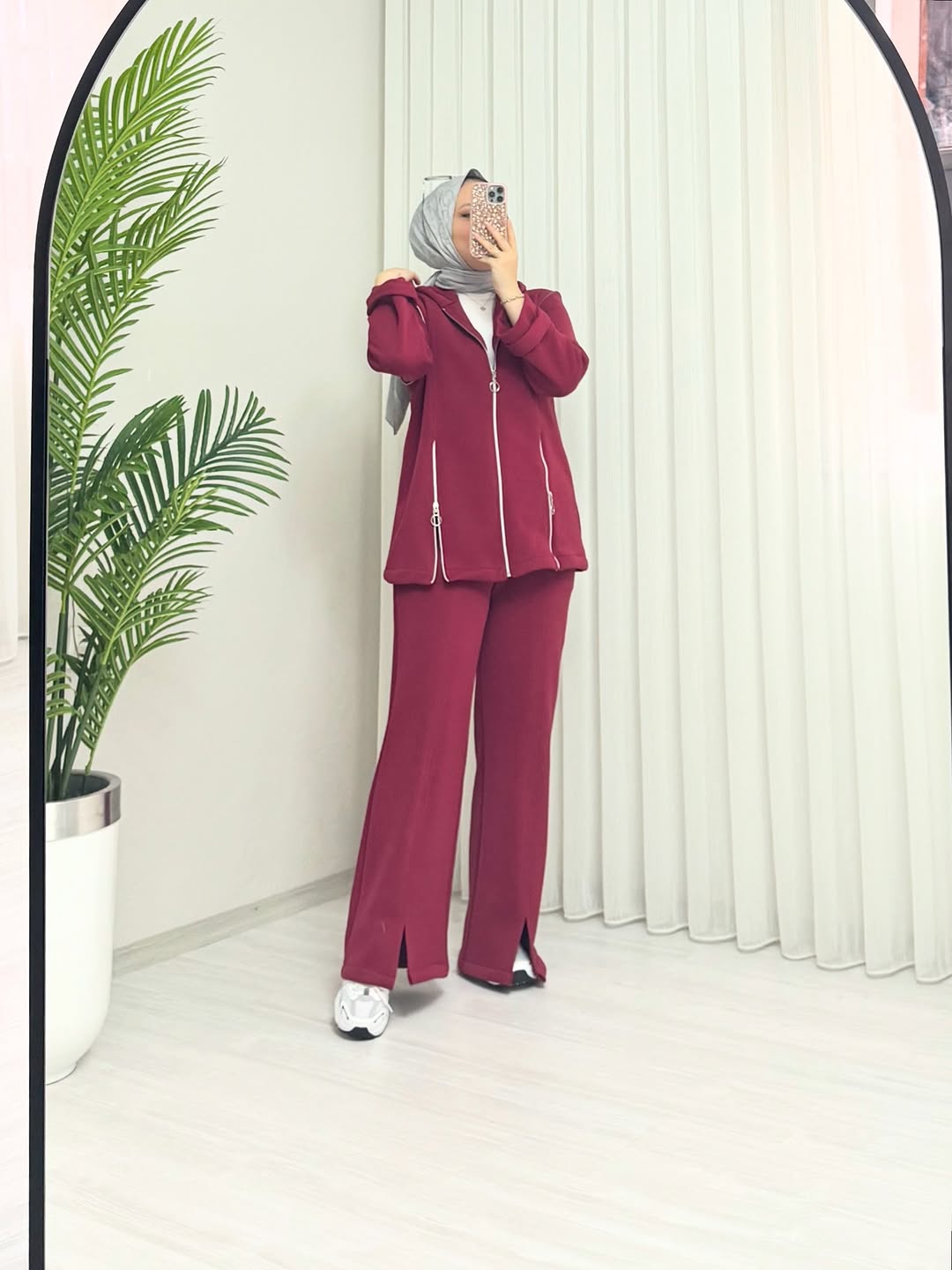 CH 601 - Bootcup Zipper Hooded Style Co-Ord Set - Saimwear