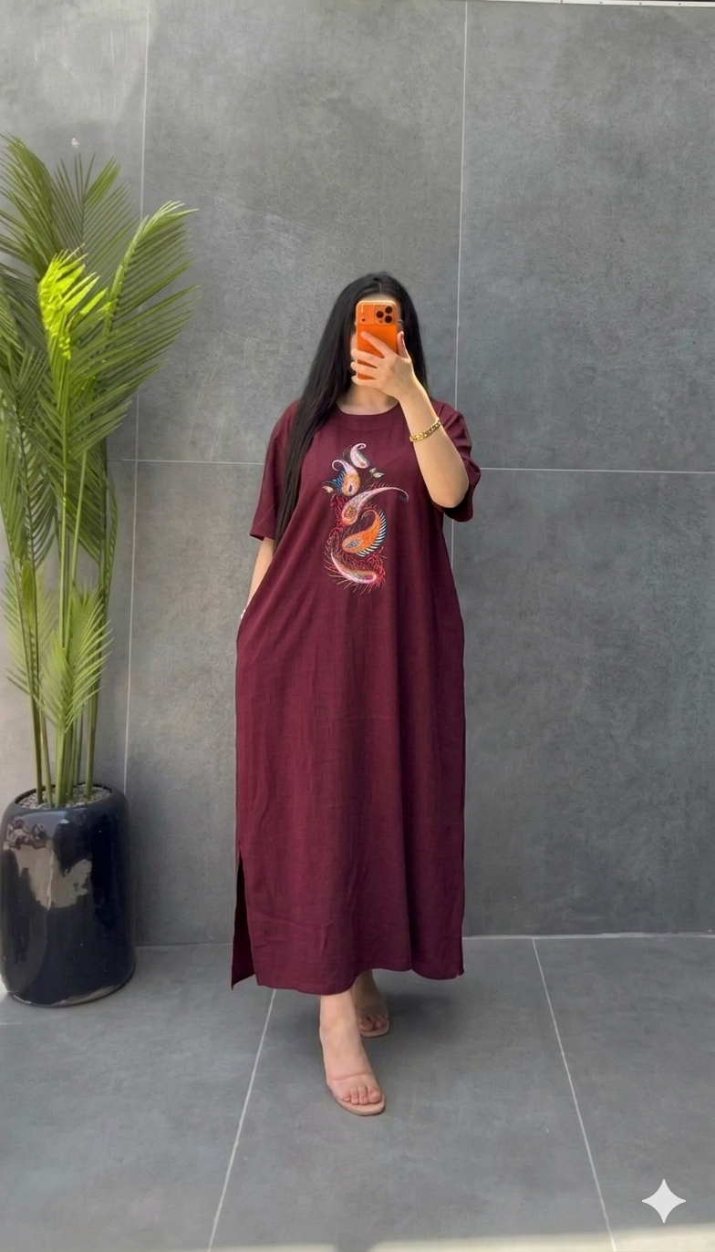 CH 6052 - Elegant Printed Long Maxi Dress | Saimwear