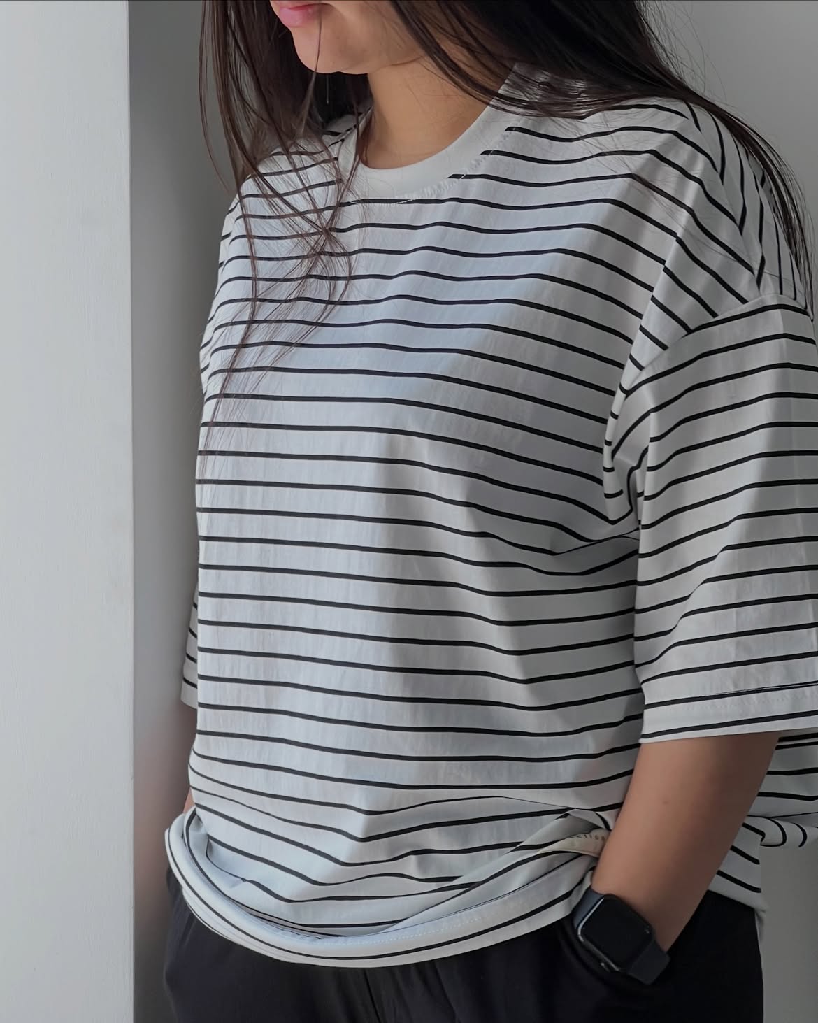 CH - 6093- Essential Striped Oversized Tee
