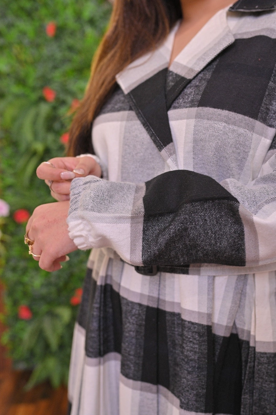 CH 489 Saimwear Coat Style Collared Tile Dress