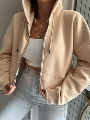 CH # 519 Saimwear's ZipFit Crop TrimLine Hoodie