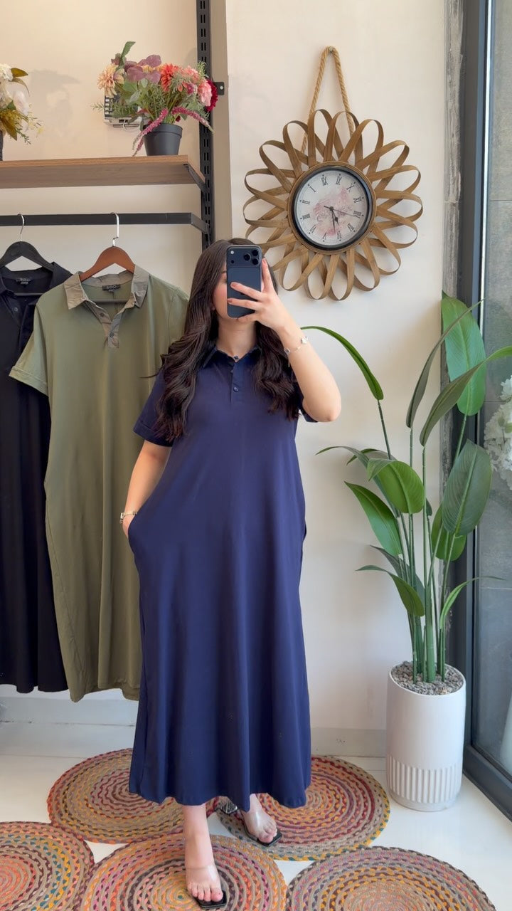CH 6075 Collar Style Long Top - Saimwear