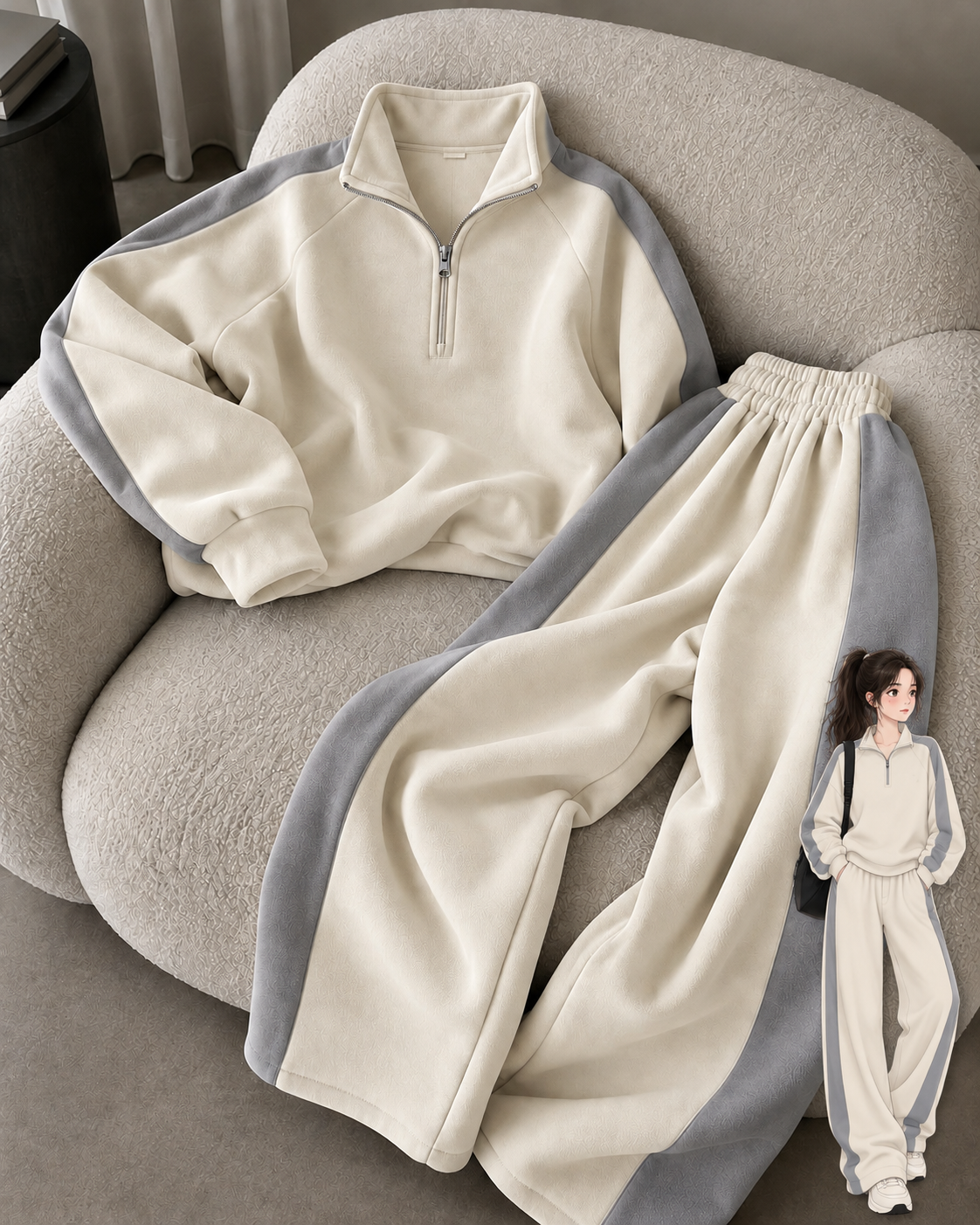 CH - 6150 - Urban Contrast Fleece Set | Saimwear