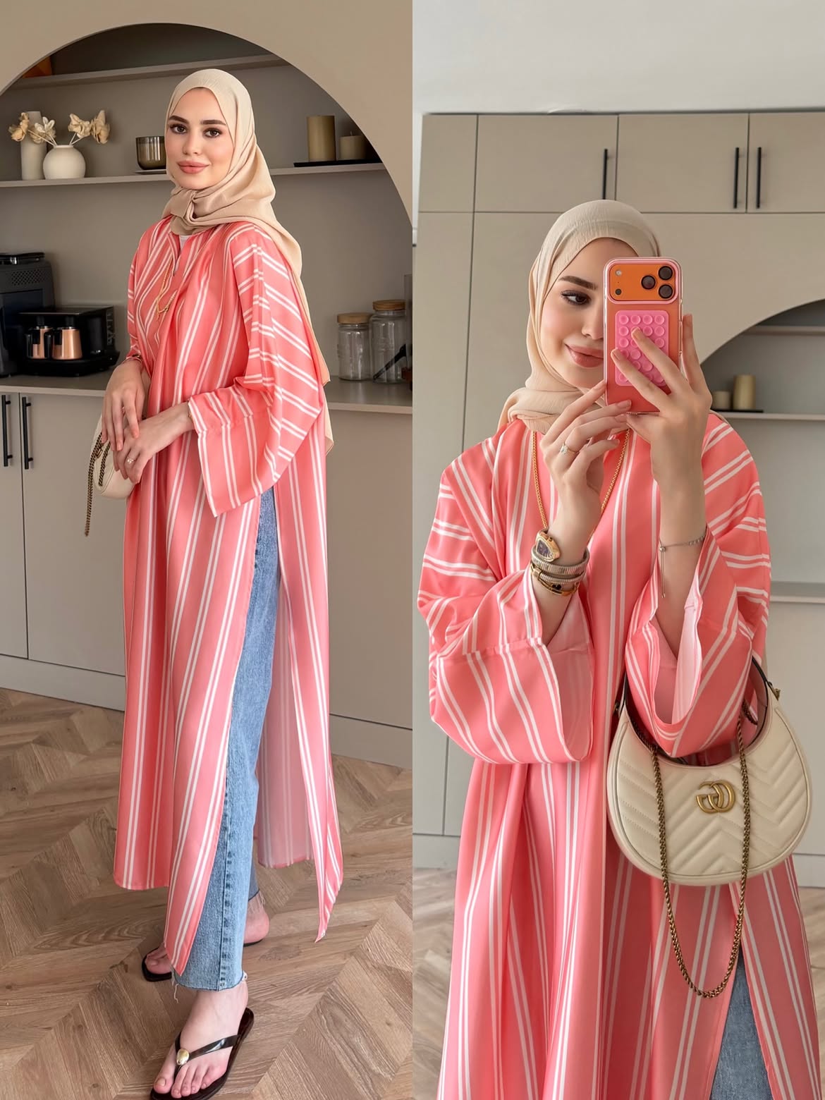 CH - 6119 - Striped Silk Outfit | Saimwear