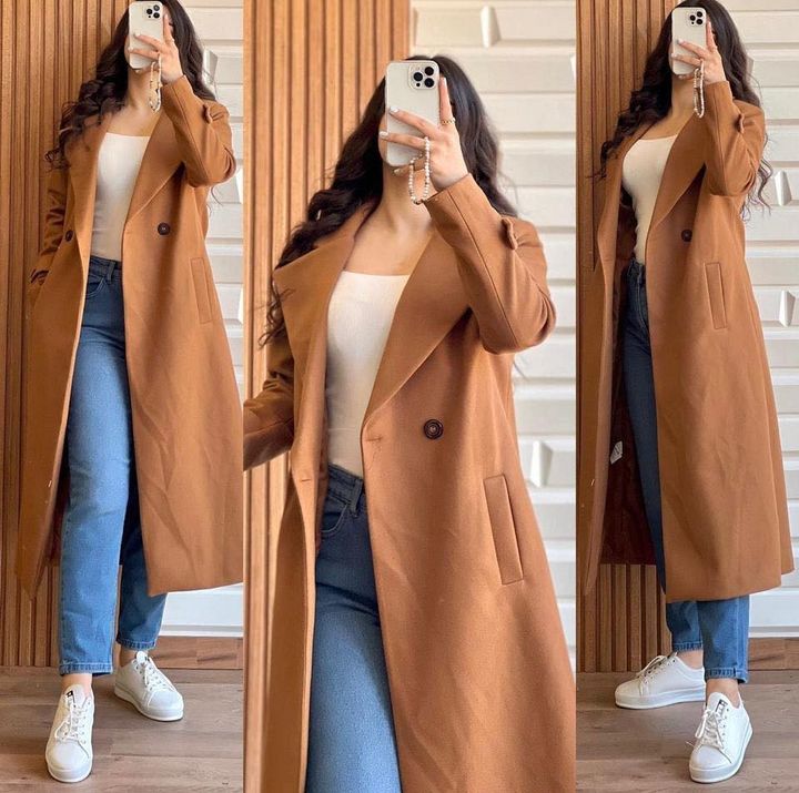 Saimwear Long Fleece Trench Coat For Women's LY 0023