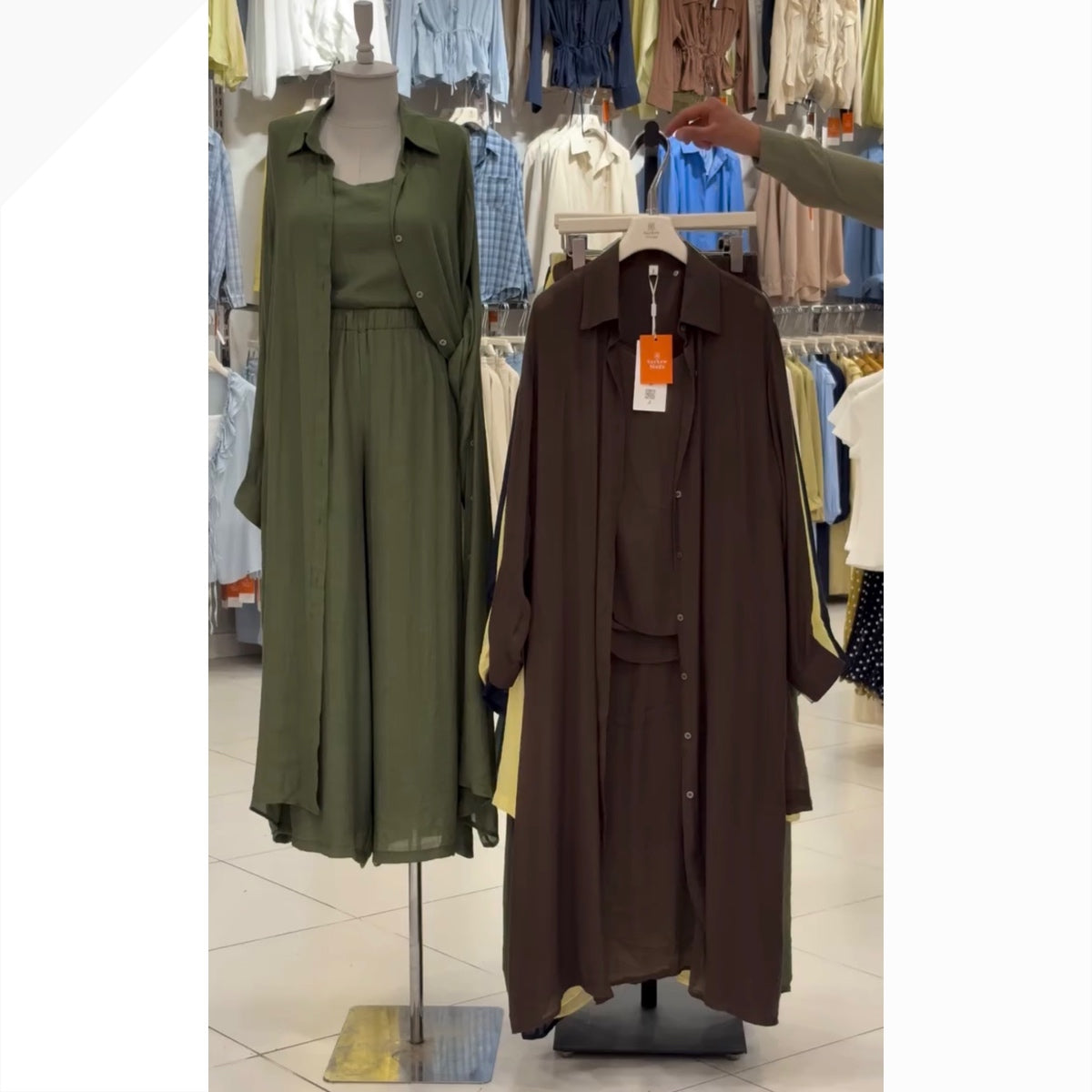 CH-6103 3 Pcs Breeze Linen Crinkle Co-Ord Set - Saimwear