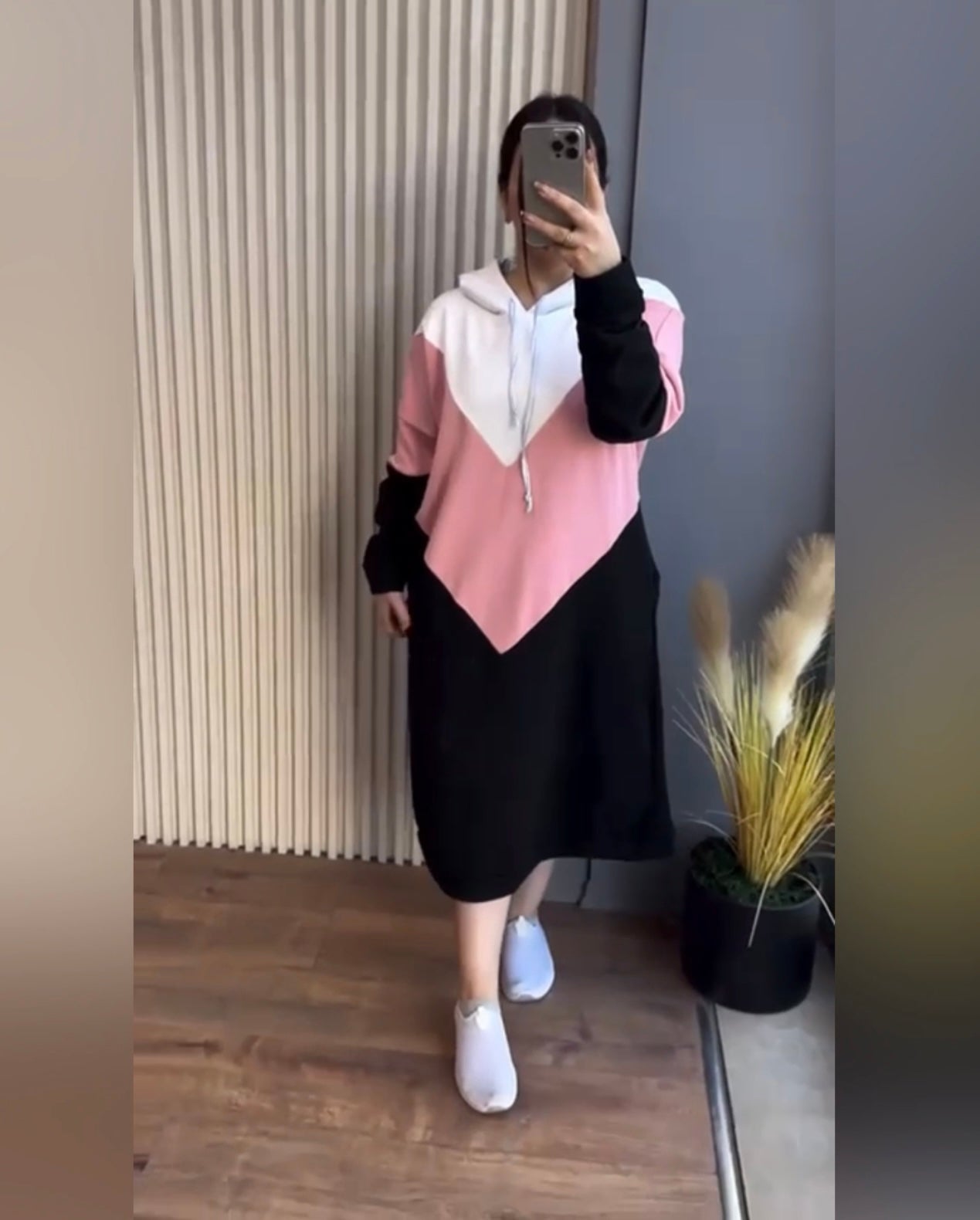 Saimwear Warm Fleece Long Hooded Top CH 398