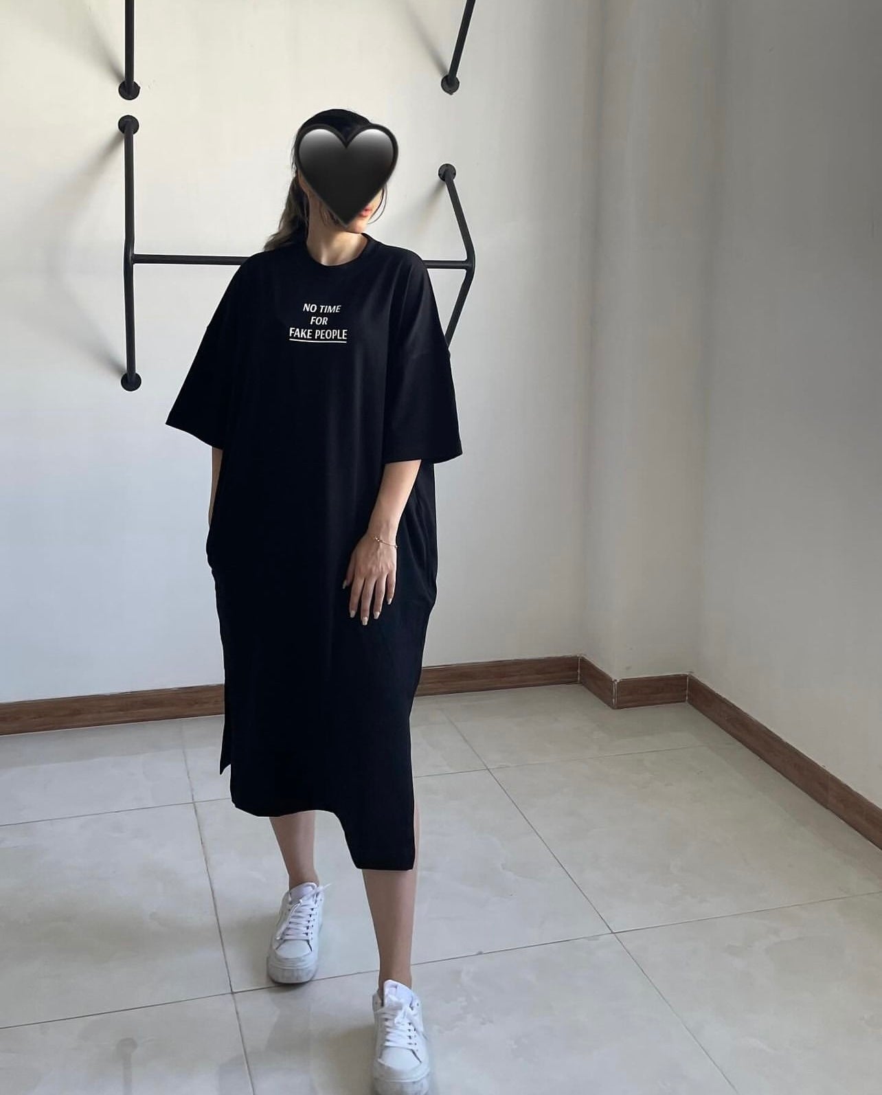 Saimwear Drop Shoulder Printed Long Top CH 461