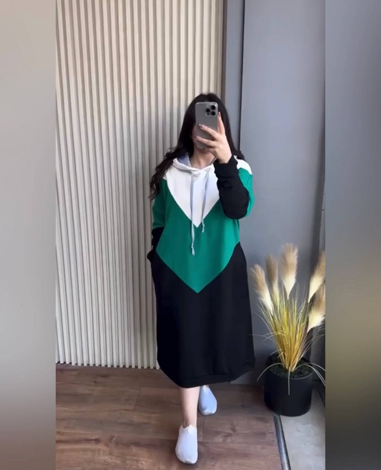 Saimwear Warm Fleece Long Hooded Top CH 398