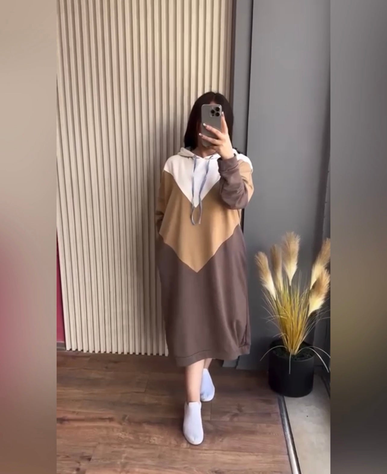Saimwear Warm Fleece Long Hooded Top CH 398