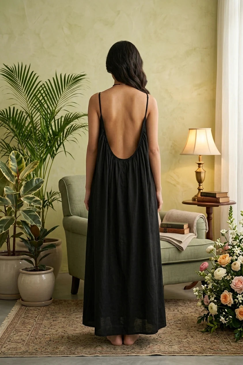CH 6028 Long Backless Cami Maxi Dress - Maternity & Nightwear - Saimwear