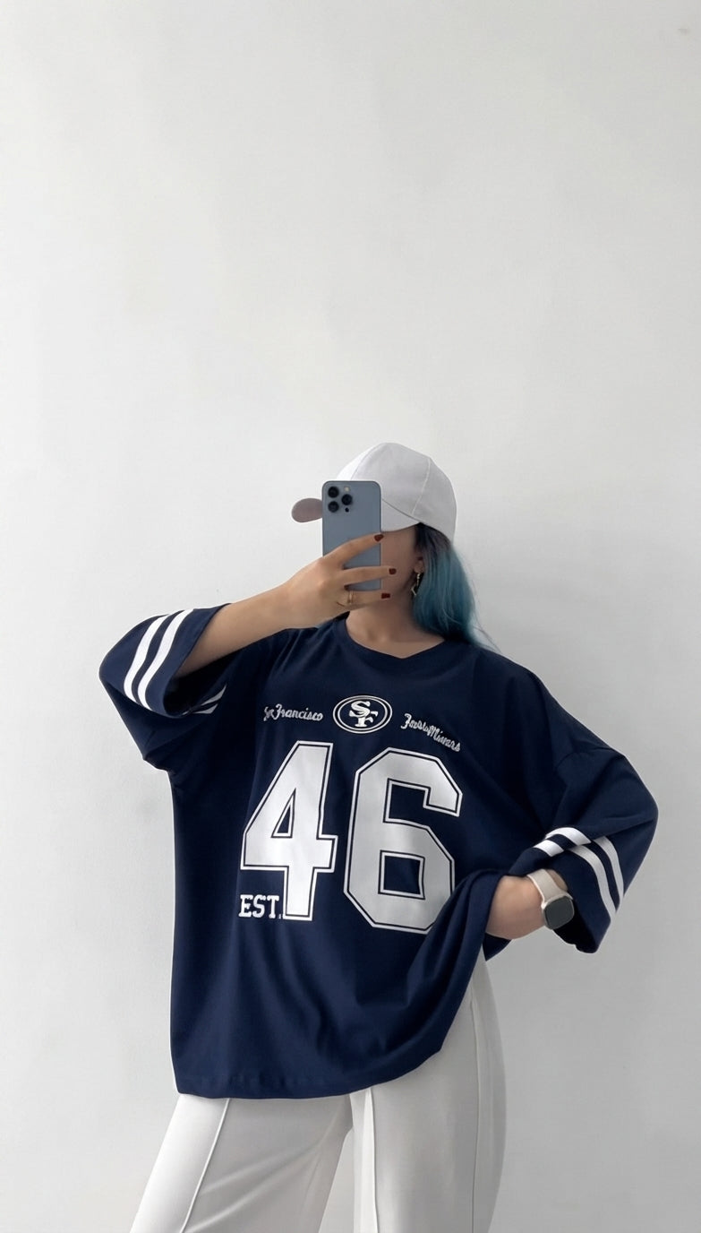 CH - 6091 - Varsity Oversized Graphic Tee | Saimwear