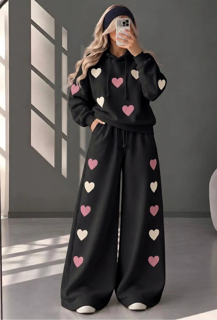CH - 6131 - Heart Printed Co-ord Set | Saimwear
