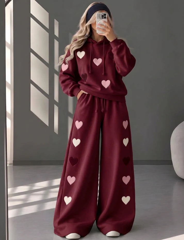 CH - 6131 - Heart Printed Co-ord Set | Saimwear