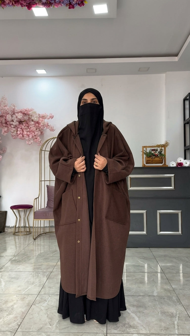 CH - 6152 - WinterCurve Fleece Cape Abaya | Saimwear
