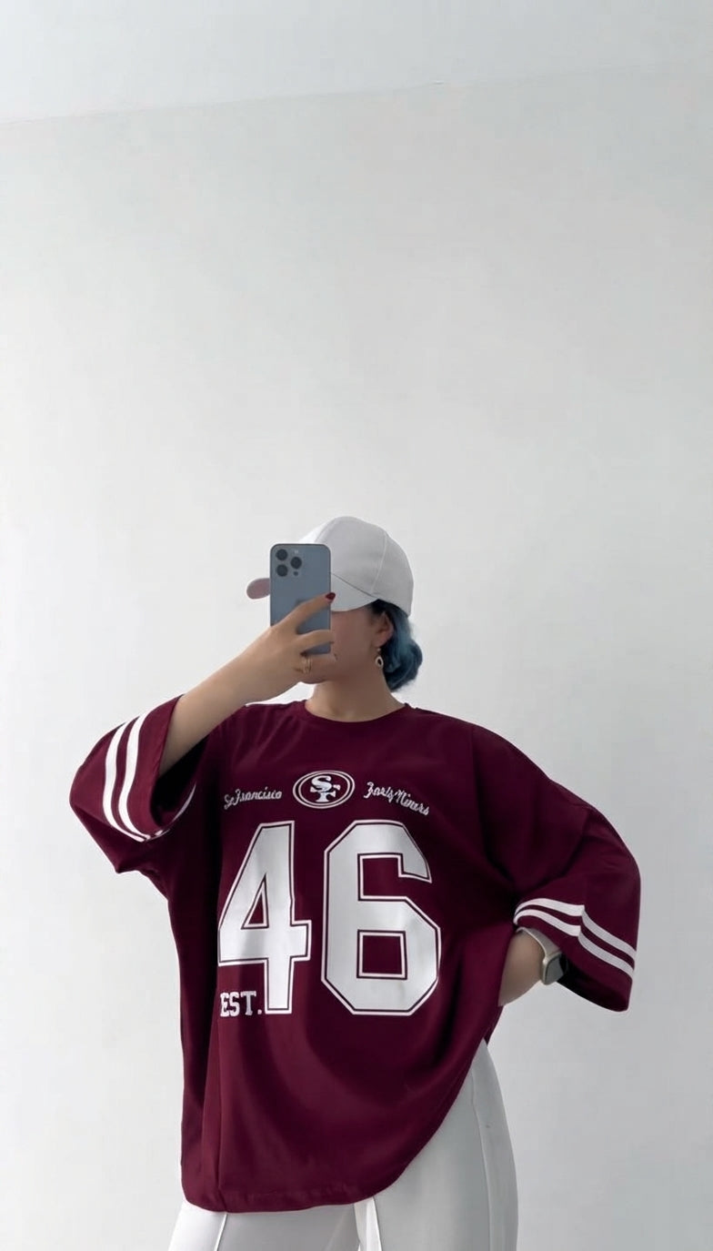CH - 6091 - Varsity Oversized Graphic Tee | Saimwear