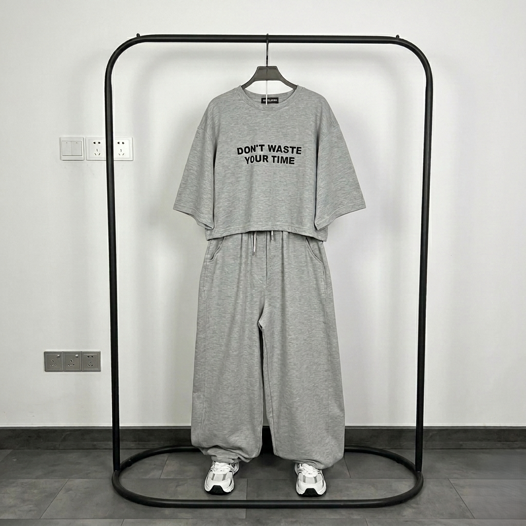 Ch - 6058 - Oversized Short Tee & Trouser Set | Saimwear