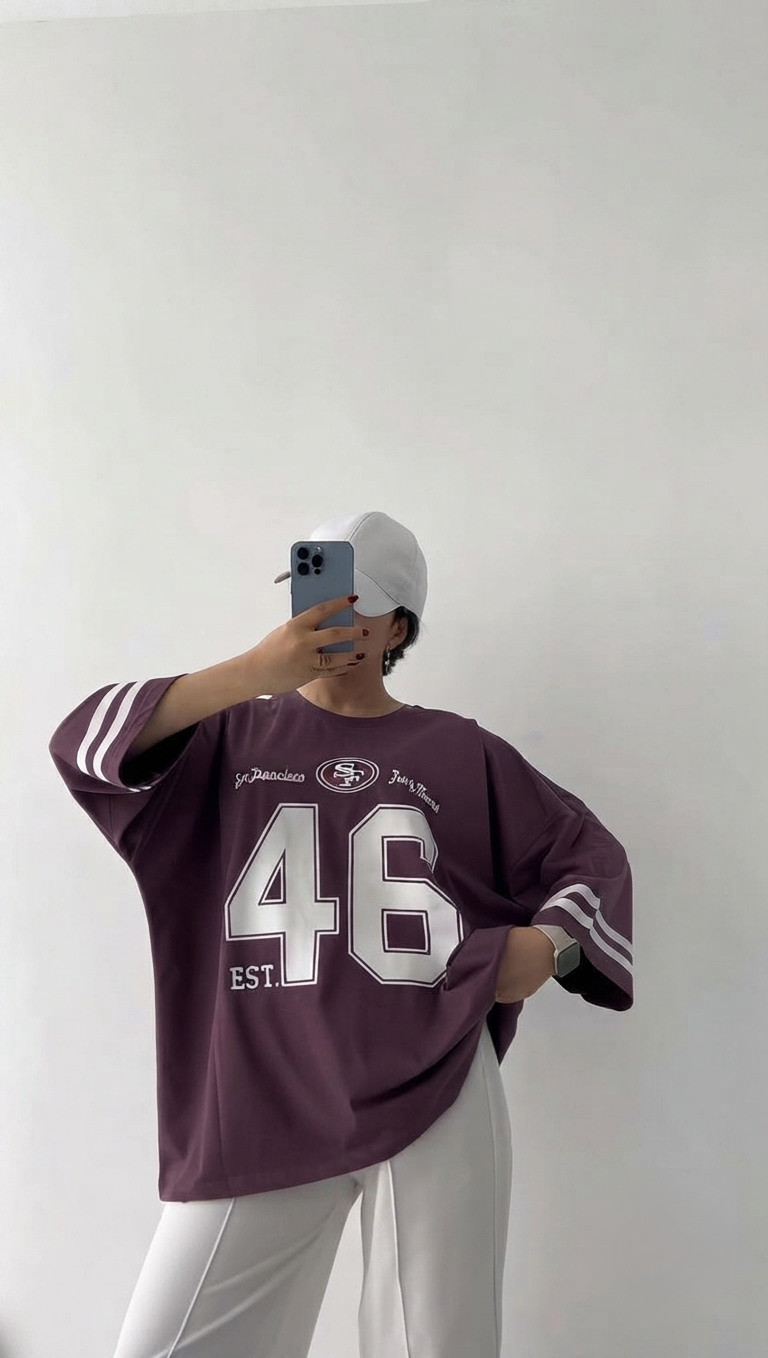 CH - 6091 - Varsity Oversized Graphic Tee | Saimwear