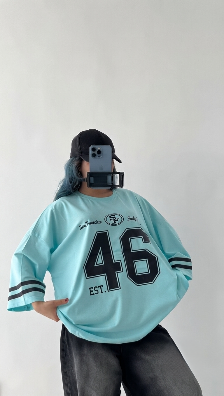 CH - 6091 - Varsity Oversized Graphic Tee | Saimwear