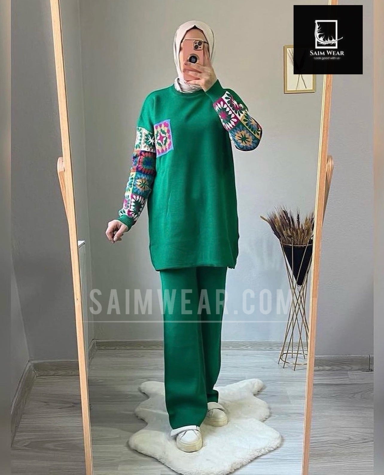 Saimwear 2 Pcs Printed Fleece Co ord Set CH 321