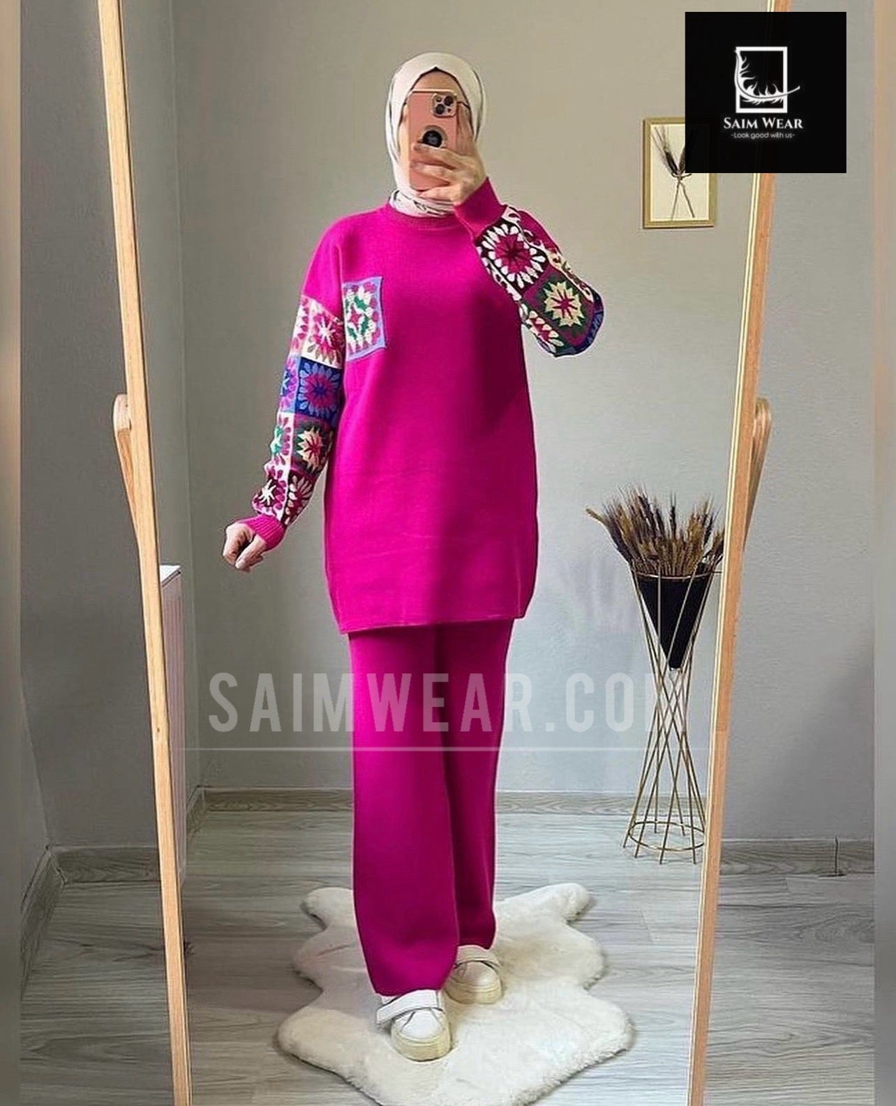 Saimwear 2 Pcs Printed Fleece Co ord Set CH 321