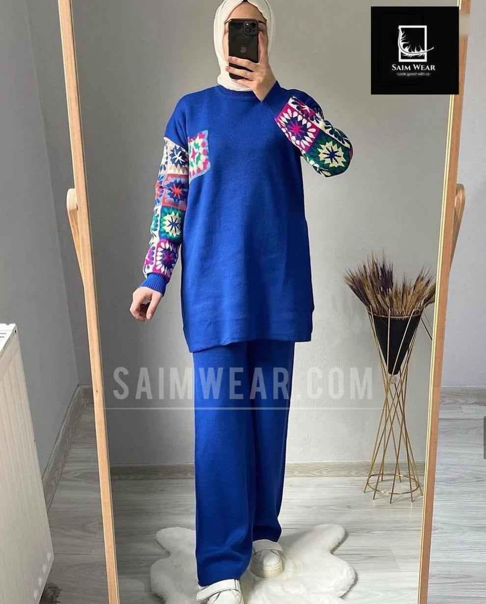 Saimwear 2 Pcs Printed Fleece Co ord Set CH 321